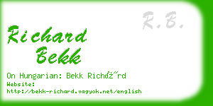 richard bekk business card